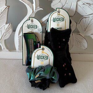 NWT - Wicked Scunci By Conair Elphaba Hair Accessories Set